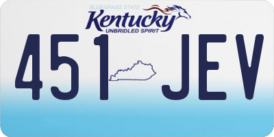 KY license plate 451JEV