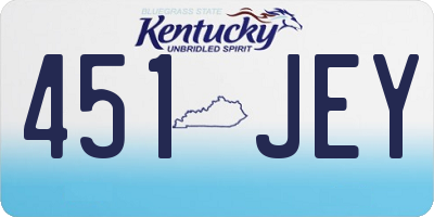 KY license plate 451JEY
