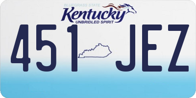 KY license plate 451JEZ
