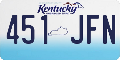 KY license plate 451JFN