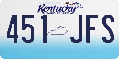 KY license plate 451JFS