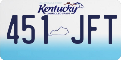 KY license plate 451JFT