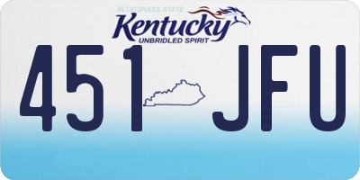 KY license plate 451JFU