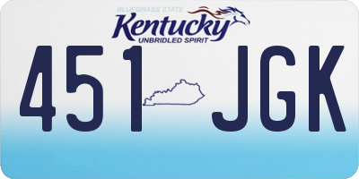 KY license plate 451JGK