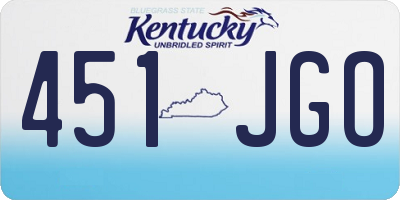 KY license plate 451JGO