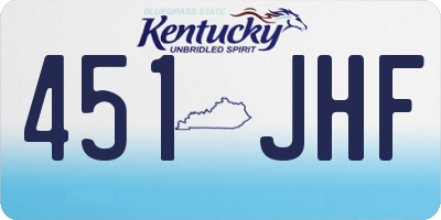 KY license plate 451JHF