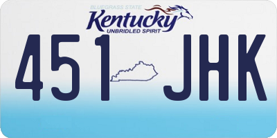 KY license plate 451JHK