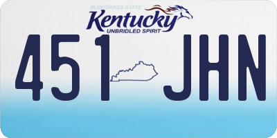 KY license plate 451JHN