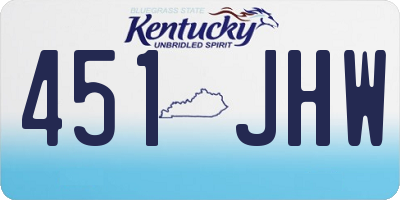 KY license plate 451JHW