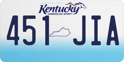 KY license plate 451JIA