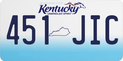 KY license plate 451JIC