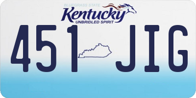 KY license plate 451JIG