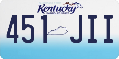 KY license plate 451JII