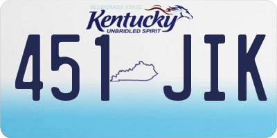 KY license plate 451JIK
