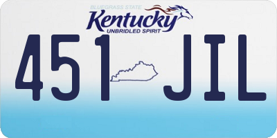 KY license plate 451JIL