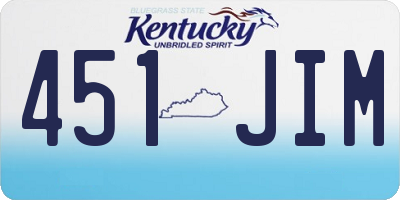 KY license plate 451JIM
