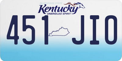KY license plate 451JIO