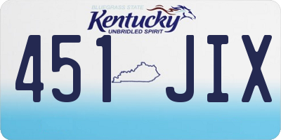 KY license plate 451JIX