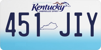 KY license plate 451JIY