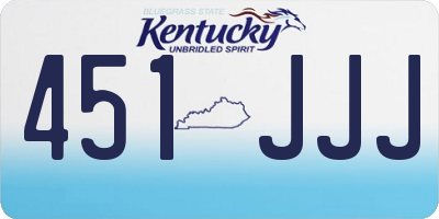 KY license plate 451JJJ