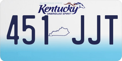 KY license plate 451JJT