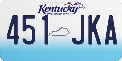 KY license plate 451JKA