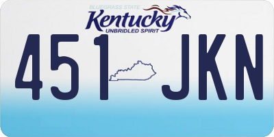 KY license plate 451JKN