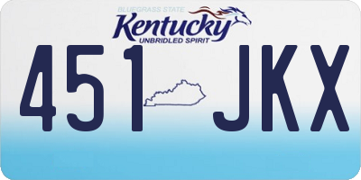 KY license plate 451JKX