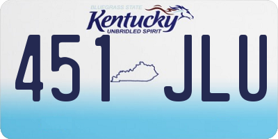 KY license plate 451JLU