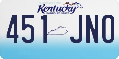 KY license plate 451JNO