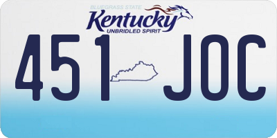 KY license plate 451JOC