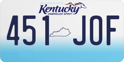 KY license plate 451JOF