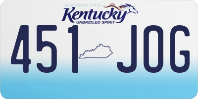 KY license plate 451JOG