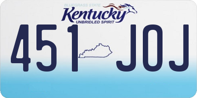 KY license plate 451JOJ
