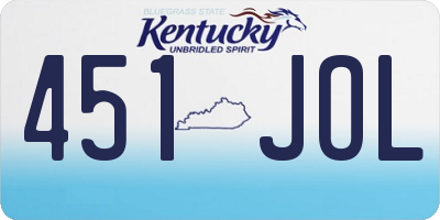 KY license plate 451JOL