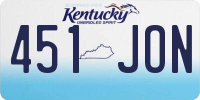 KY license plate 451JON