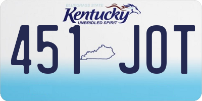 KY license plate 451JOT