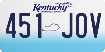 KY license plate 451JOV