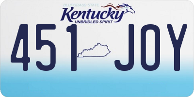 KY license plate 451JOY