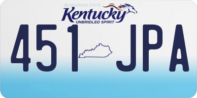KY license plate 451JPA