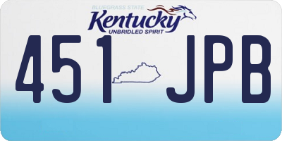KY license plate 451JPB