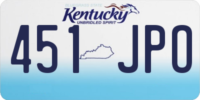 KY license plate 451JPO