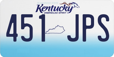 KY license plate 451JPS