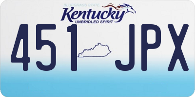 KY license plate 451JPX