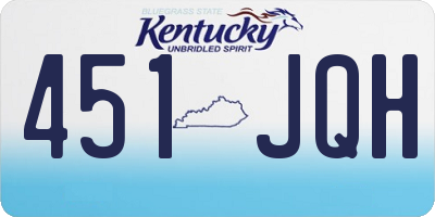KY license plate 451JQH