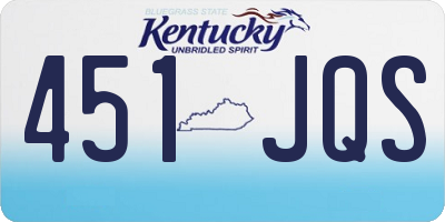 KY license plate 451JQS