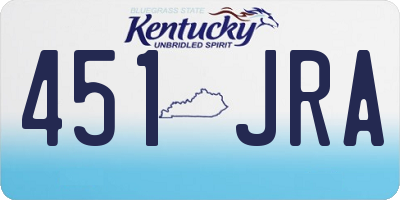 KY license plate 451JRA