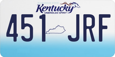 KY license plate 451JRF