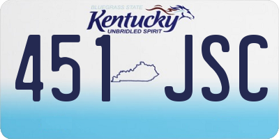 KY license plate 451JSC