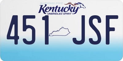 KY license plate 451JSF